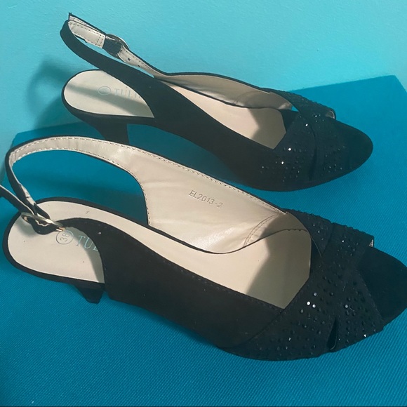 Tulipano black sequence open toe heels - Picture 3 of 6